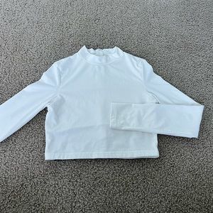 White, cropped, turtle neck long sleeve